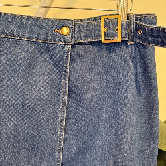 Zara Dark Denim Wrap Skirt - Picture 7 of 7